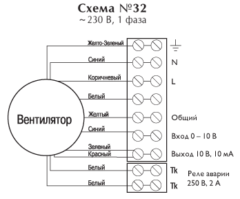 схема подключения Вентилятора "Ostberg" IRB EC
